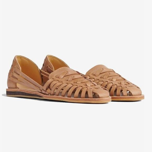 Nisolo  Huarache Sandals, Slip-On Comfort Sandals in Almond NWT in Box - Picture 1 of 7